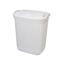 Кошик бак з кришкою для брудної білизни великий пластиковий A170 Alkansan Plastik 44*35 cm H 54 cm 50 літрів