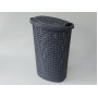 Кошик бак з кришкою для брудної білизни великий пластиковий 2129 07 Bursev Plastik 40*32 cm H 59 cm 45 літрів
