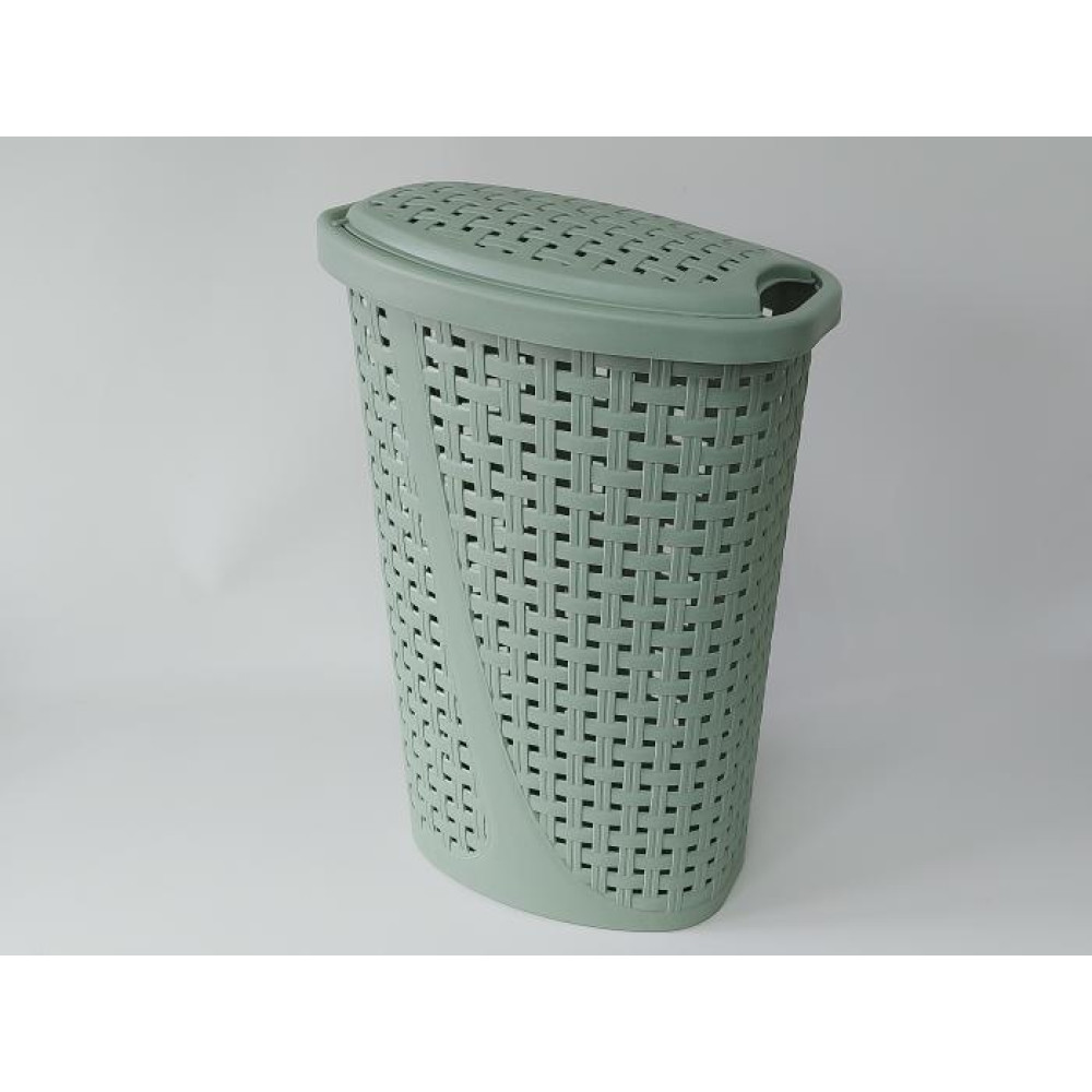 Кошик бак з кришкою для брудної білизни великий пластиковий 2129 07 Bursev Plastik 40*32 cm H 59 cm 45 літрів