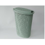 Кошик бак з кришкою для брудної білизни великий пластиковий 2129 07 Bursev Plastik 40*32 cm H 59 cm 45 літрів