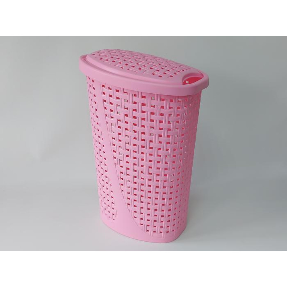 Кошик бак з кришкою для брудної білизни великий пластиковий 2129 07 Bursev Plastik 40*32 cm H 59 cm 45 літрів