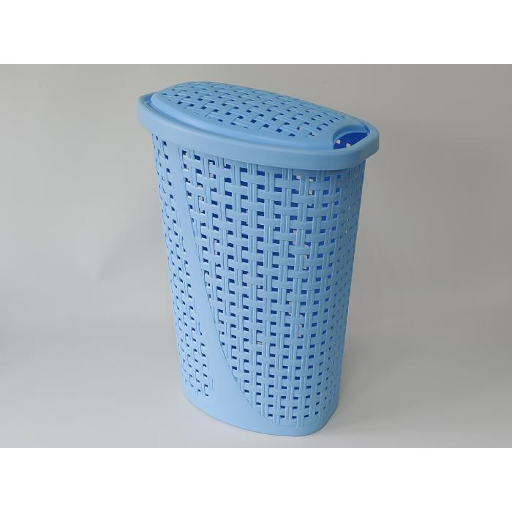 Кошик бак з кришкою для брудної білизни великий пластиковий 2129 07 Bursev Plastik 40*32 cm H 59 cm 45 літрів