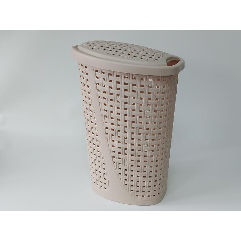 Кошик бак з кришкою для брудної білизни великий пластиковий 2129 07 Bursev Plastik 40*32 cm H 59 cm 45 літрів
