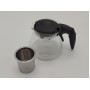 Скляний заварювальний чайник із ситом Заварник для чаю з фільтром та пластиковою ручкою D 9 H 10 cm 700 мл