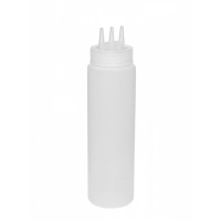 Пляшка пластикова диспенсер для соусу сиропу та олії Ємність з трьома носиками прозора H 16 cm 350 мл