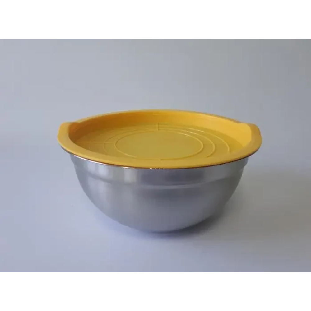 Миска кухонная из нержавеющей стали глубокая с крышкой D 22 cm H 10 cm 2,2 литра для столовой Нержавейка