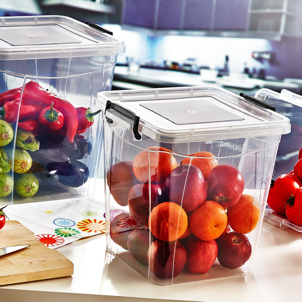 Пластиковий контейнер для харчових продуктів із кришкою Plastart SA-280 Судок харчовий із засувками 7,7 л.