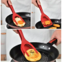 Лопатка щипцы для яичницы, мяса кухонная пластиковая Лопатка двойная с держателем для поварская L 31 cm