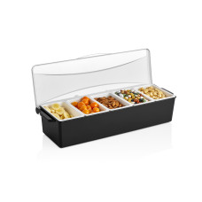 Контейнер для інгредієнтів з кришкою (5 відділень) GSE--0005 Gastro Plast PC Чорний