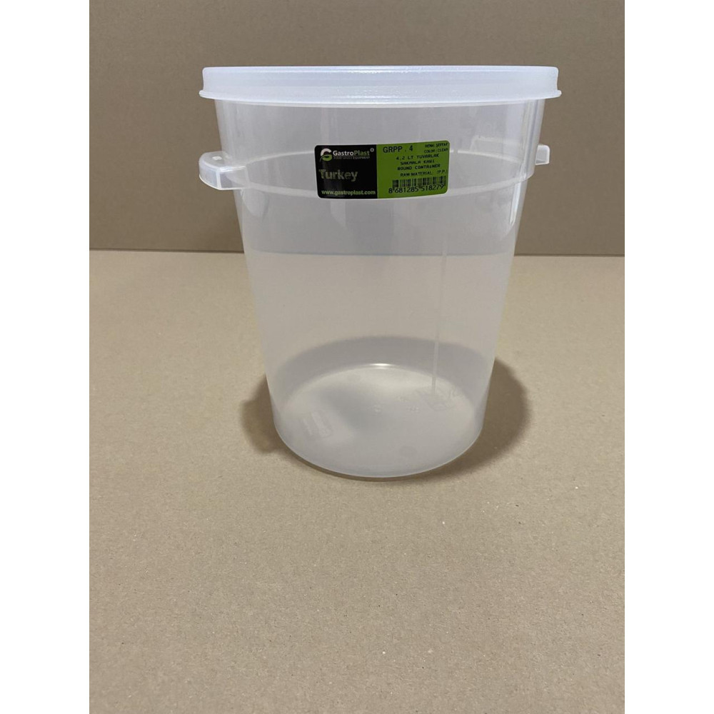 Круглий контейнер для зберігання продуктів 4,2 л з поліпропілену (Кришка продається окремо) GRPP--004 Gastro Plast PP Прозорий