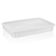 Контейнер для тіста для піци 600*400*75 мм з поліетилену (PE), білий