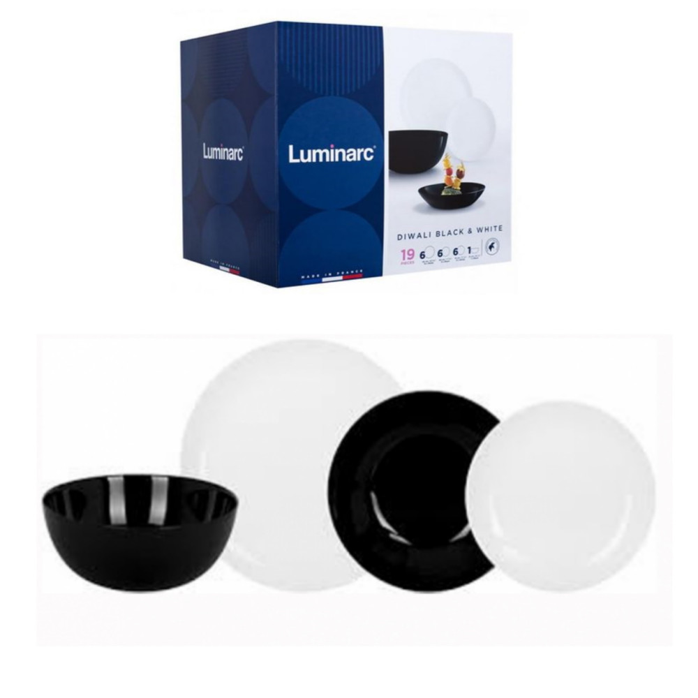 Столовий сервіз Luminarc Diwali Black&White P4360, 19 предметів