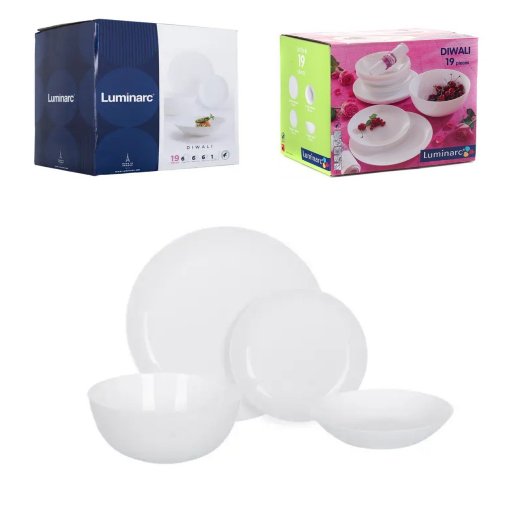 Столовый сервиз Luminarc Diwali H5869, 19 предметов, стеклокерамика