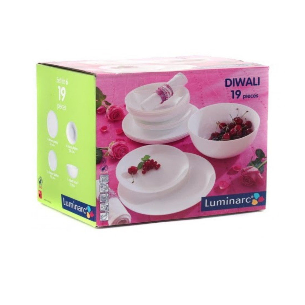 Столовый сервиз Luminarc Diwali H5869, 19 предметов, стеклокерамика