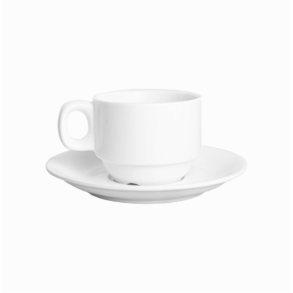 Чашка з блюдцем Helios Extra White 100 мл, фарфор, W283