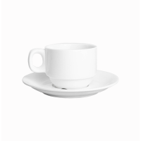 Чашка з блюдцем Helios Extra White 100 мл, фарфор, W283