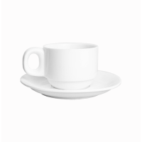 Чашка з блюдцем Helios Extra White 200 мл (W284)