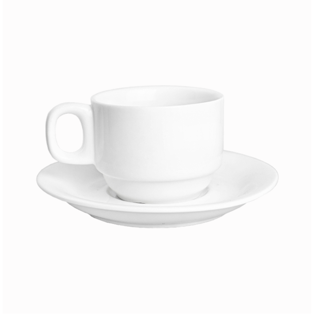 Чашка з блюдцем Helios Extra white 220 мл W285, порцеляна