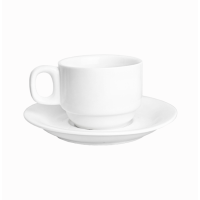 Чашка з блюдцем Helios Extra white 220 мл W285, порцеляна