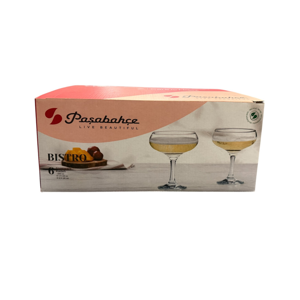 Набор бокалов для мартини Pasabahce Bistro 275 мл, 6 шт (44136)