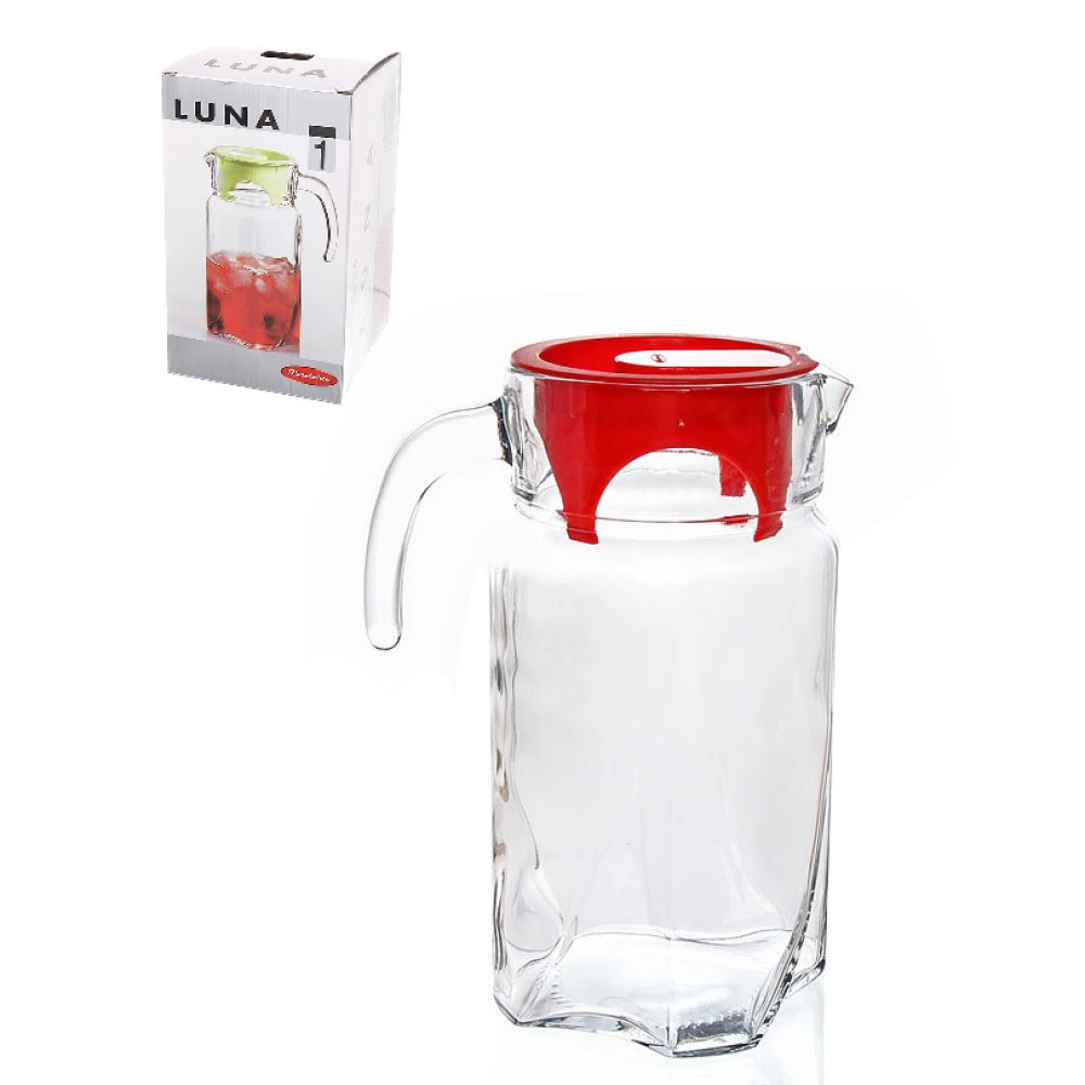 Глечик скляний Luna 1,7 л з кришкою Pasabahce 43544