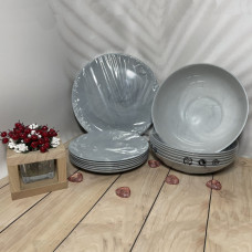 Столовий сервіз Luminarc Diwali Granit Marbre, 19 предметів, склокераміка (Q0217)