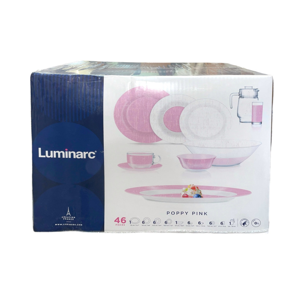 Столовый сервиз Luminarc Ambi Poppy Pink 46 предметов (V5978)