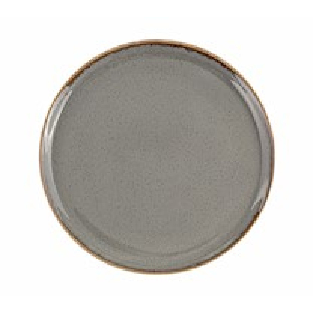Тарелка для пиццы круглая 280мм Porland Dark Grey 162928/DG темно-серая фарфоровая