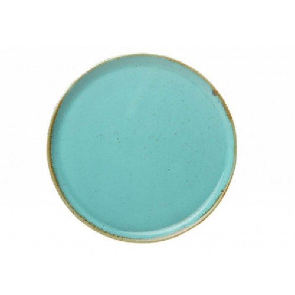 Тарелка для пиццы круглая 280 мм Porland Turquoise 162928/T бирюзовая фарфоровая