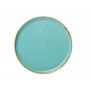 Тарелка для пиццы круглая 280 мм Porland Turquoise 162928/T бирюзовая фарфоровая