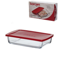 Форма для запікання скляна Borcam 1.32л з силіконовою кришкою Pasabahce 59864кр