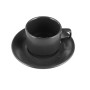 Набор для чая/кофе: чашка 190 мл + блюдце 15 см Porland Black (222114/Bl)
