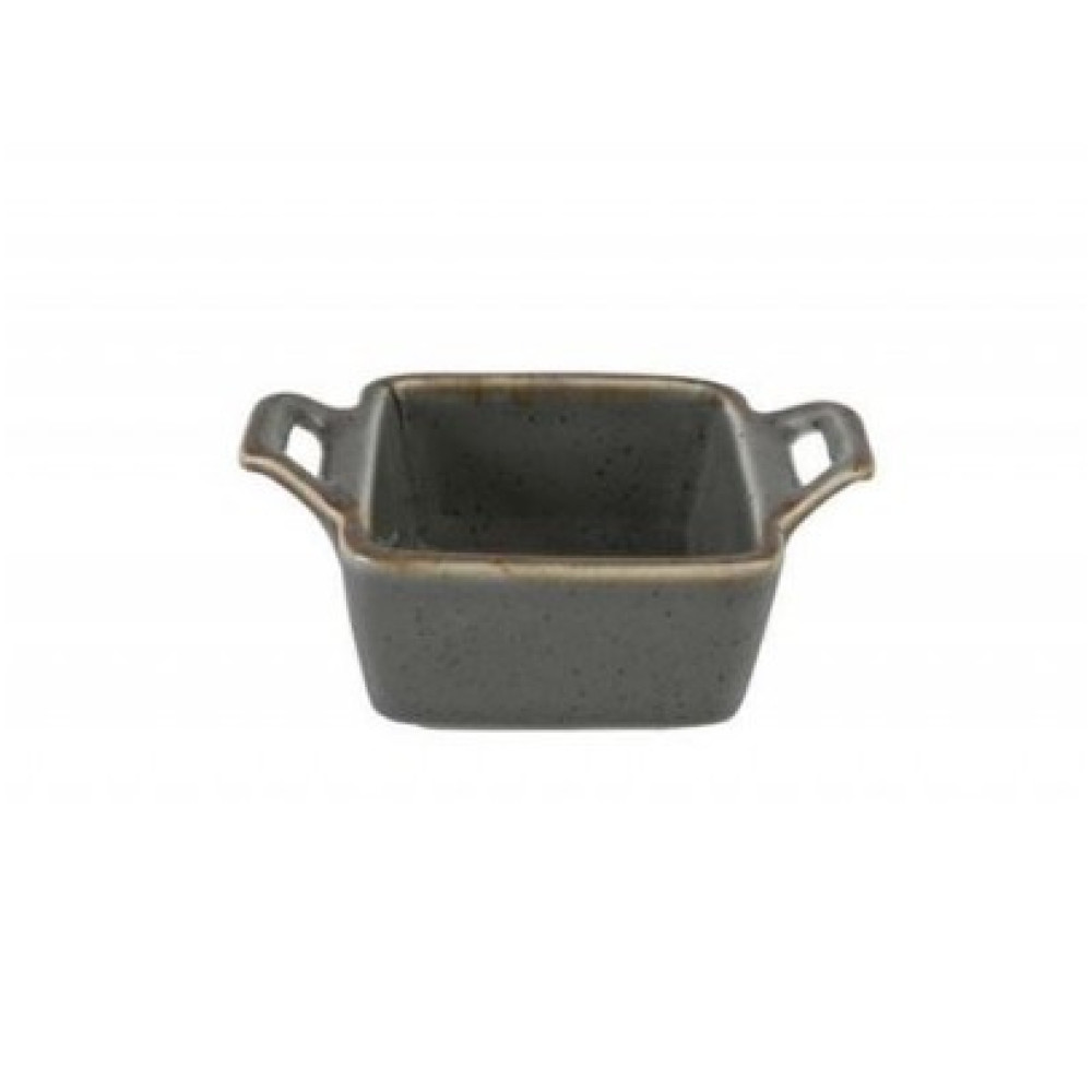 Блюдо квадратне 10 см Porland Dark Grey 808104/DG-6 темно-сіре