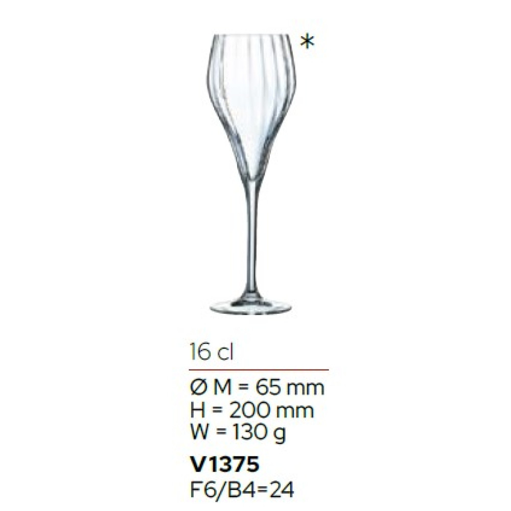 Набір келихів для шампанського Symetrie 160 мл, 6 шт. Chef&Sommelier (V1375)