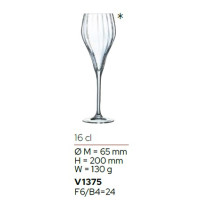Набір келихів для шампанського Symetrie 160 мл, 6 шт. Chef&Sommelier (V1375)