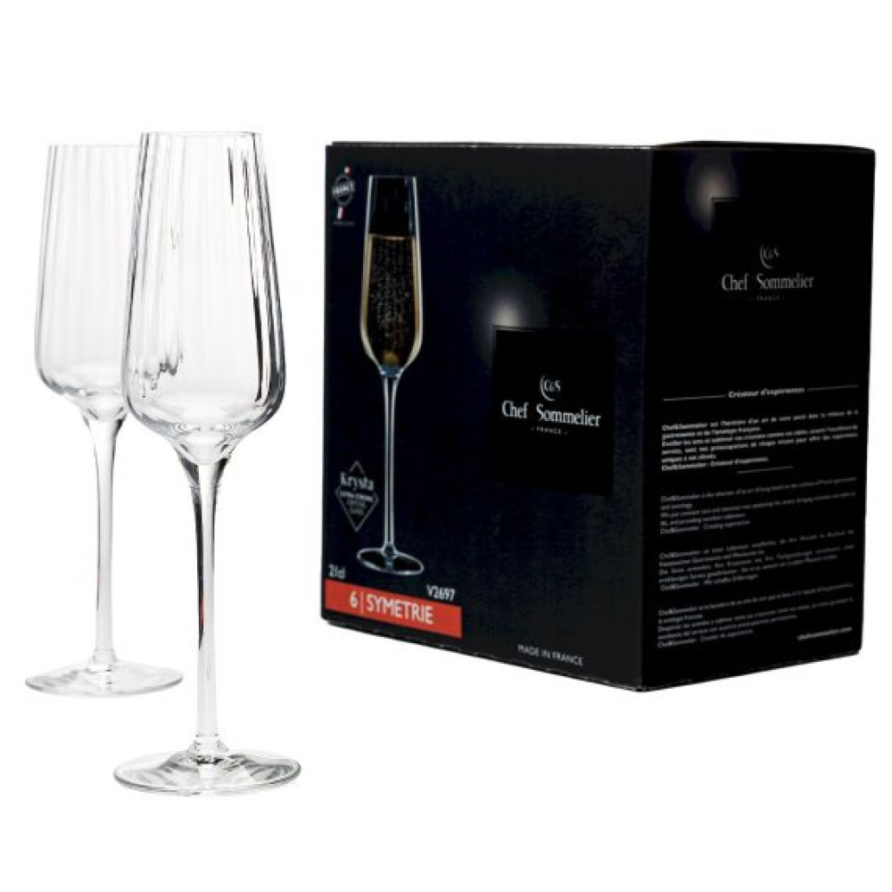 Набор бокалов для шампанского Chef&Sommelier Symetrie 210 мл, 6 шт (V2697)