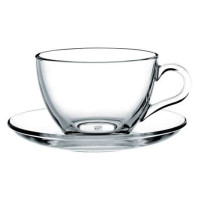 Чашка з блюдцем Pasabahce Basic 215 мл (97948)