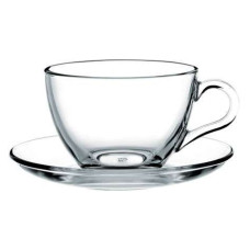 Чашка з блюдцем Pasabahce Basic 215 мл (97948)