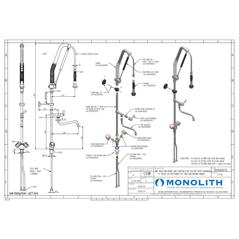 Душуючий пристрій Monolith ERA Acqua Stop R0101020175