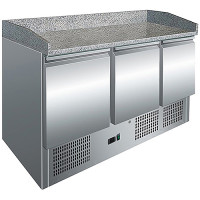 Стіл для піци 3-х дверний з бортом Atelier А-S903PZ, нижній агрегат, гранітна поверхня