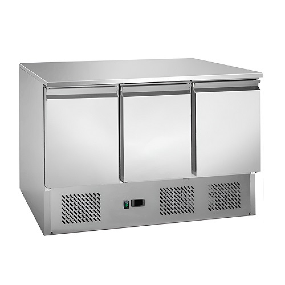 Стол холодильный 3-х дверной Atelier А-S903 SS TOP, с нижним агрегатом без борта