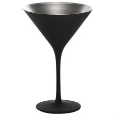 Бокал для мартини Stoelzle Olympic матовый-черный/серебряный 240 мл
