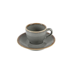 Чашка кавова 80 мл із блюдцем 120 мм у наборі Porland Seasons Dark Gray
