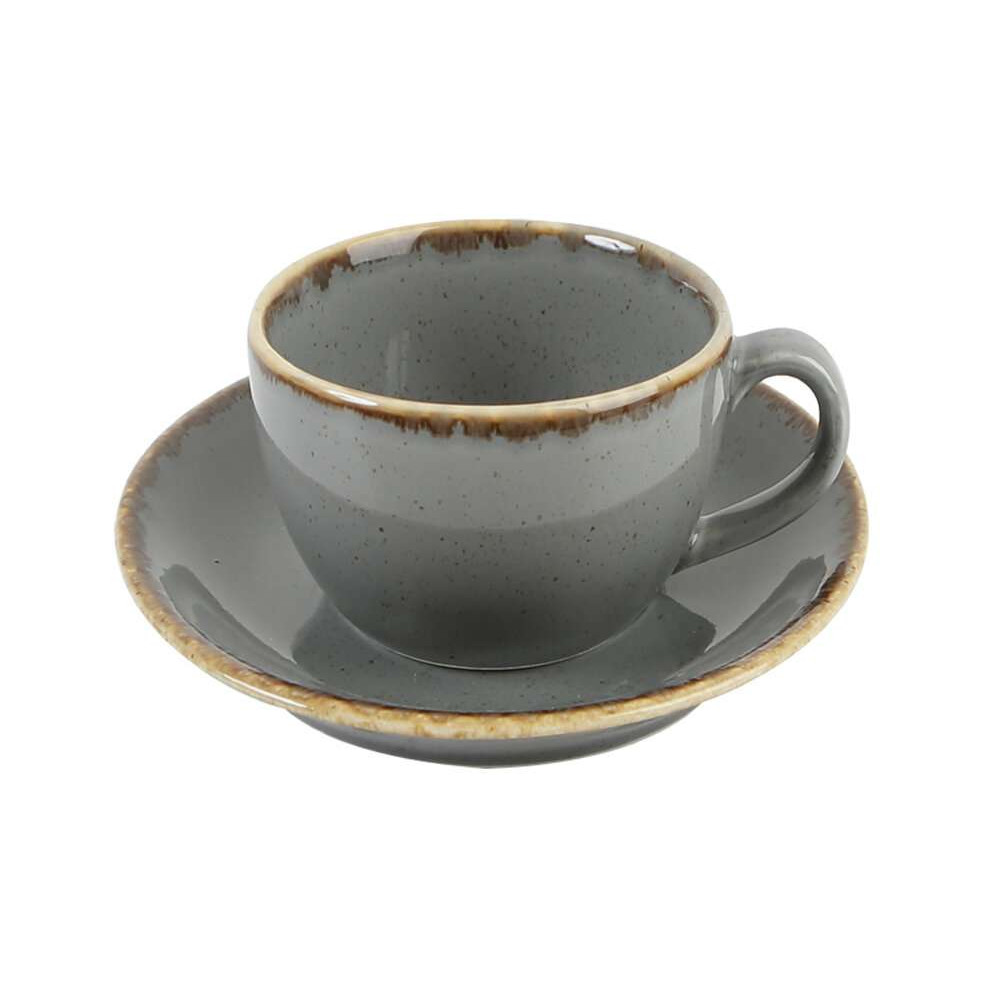 Porland Seasons Dark Gray Чашка чайная 320 мл с блюдцем 160 мм в наборе