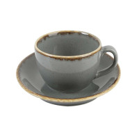 Чашка чайна 320 мл із блюдцем 160 мм у наборі Porland Seasons Dark Gray