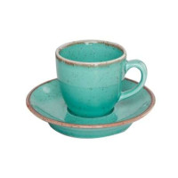 Чашка кавова 80 мл із блюдцем 120 мм у наборі Porland Seasons Turquoise