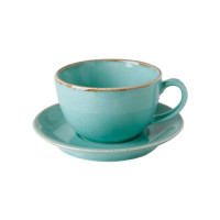 Чашка чайна 320 мл із блюдцем 160 мм у наборі Porland Seasons Turquoise