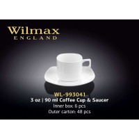 Wilmax Чашка кавова з блюдцем 90 мл Color (у подарунковій упаковці)