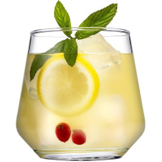 Набор 6 стеклянных стаканов Pasabahce Allegra 345мл, широкие стаканы для алкогольных и безалкогольных напитков