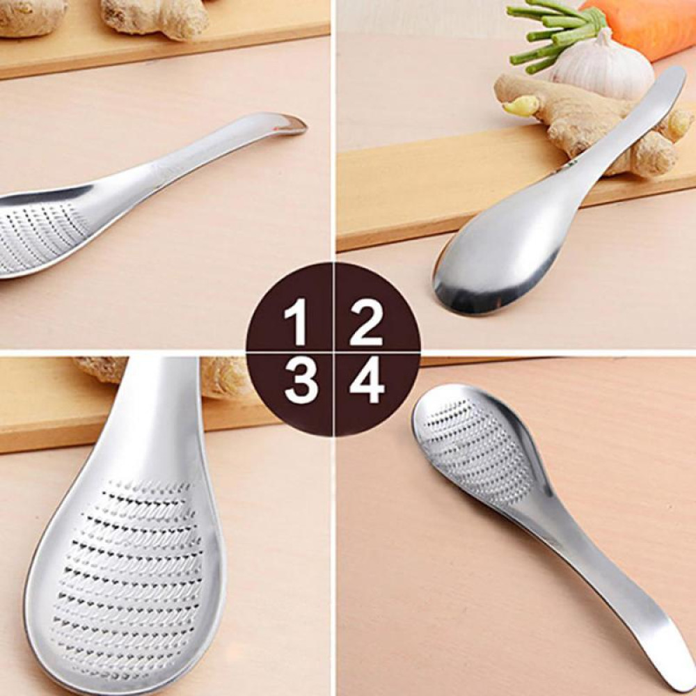 Терка мелкая для чеснока, имбиря и сыра Empire "Spoon" 18.5см, нержавеющая сталь